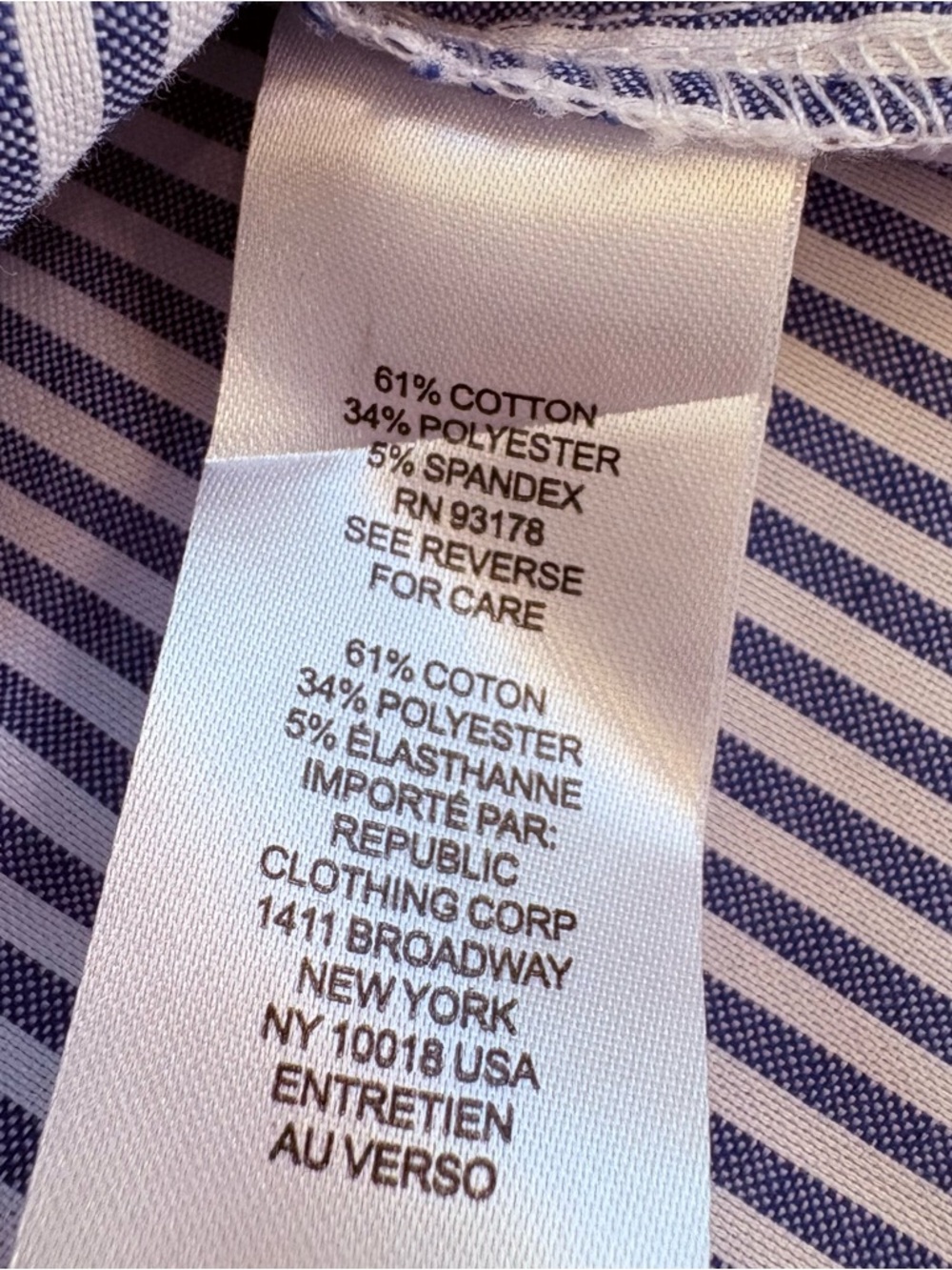 T Tahari Blue and White Striped Henley Pop Over Blouse Sz XL - Picture 8 of 10